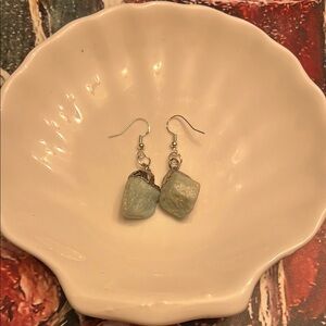 Blue and Silver Dangle Earrings with Minimalist Design